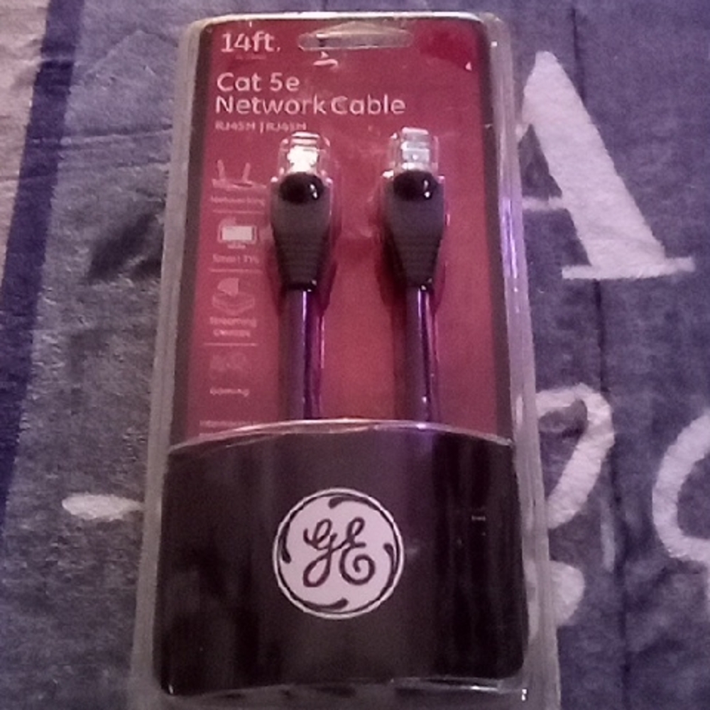 GE 14ft Cat5e Network Cable - Purple